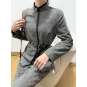 秋冬 90年代复古民国淑女休闲羊毛外套西裤 58%羊毛 套装 老货撤柜