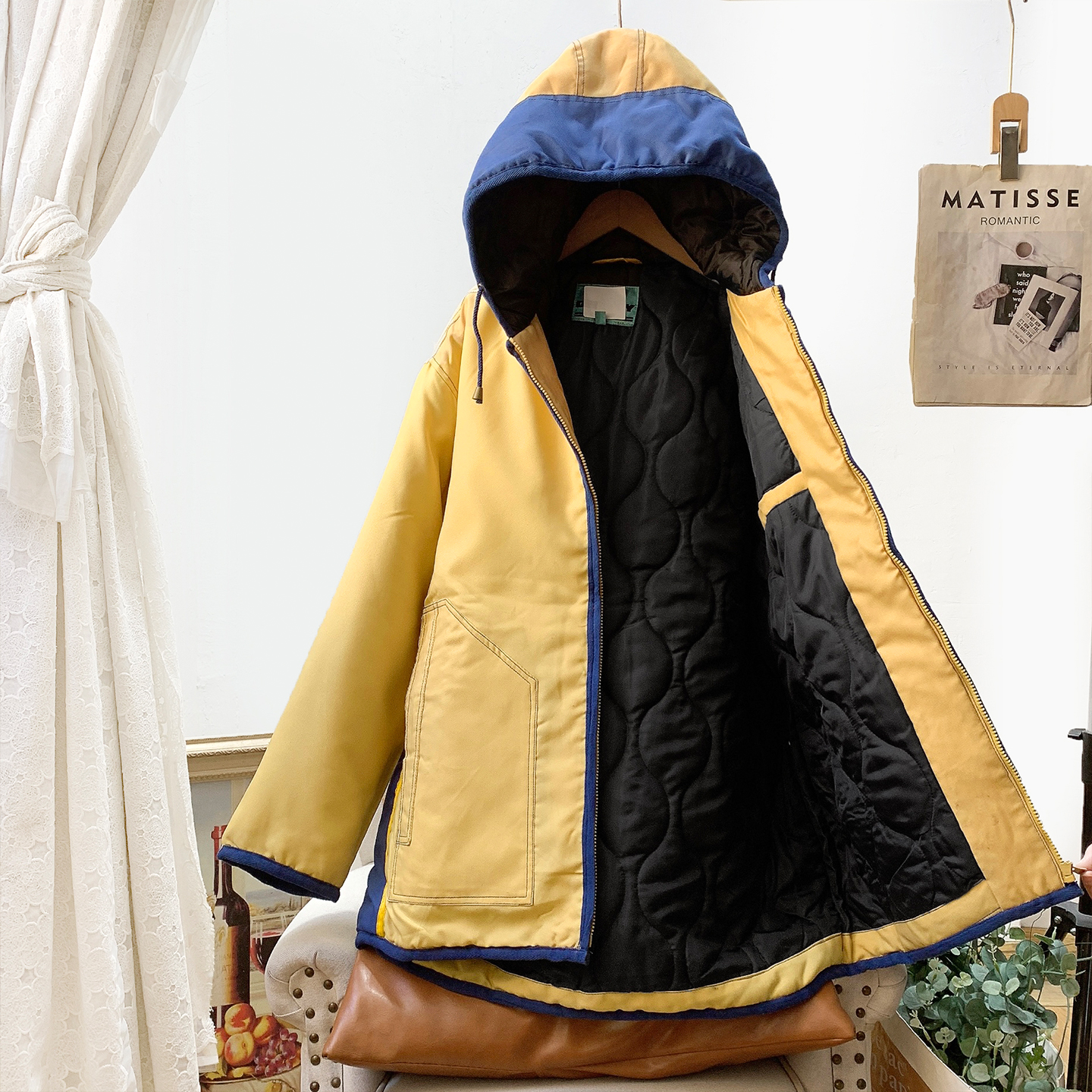 大码连帽中长款棉衣外套男棉服