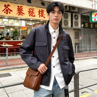 高档撤柜~vintage中古款~80/90年代复古港风大码男装夹克外套春秋