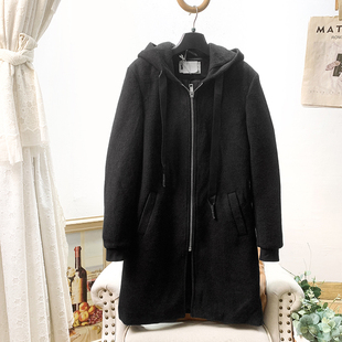 无假期的人】撤柜单/厚重感/帅气型男羊毛针织连帽毛呢大衣外套冬