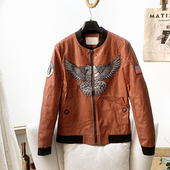 人 撤柜单 帅气复古机车款 无假期 PU皮衣休闲夹克外套男装 春秋