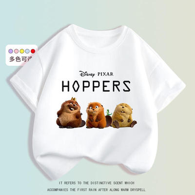 河狸变身计划Hoppers动漫衣服印花街头美式风男女纯棉短袖T恤夏装