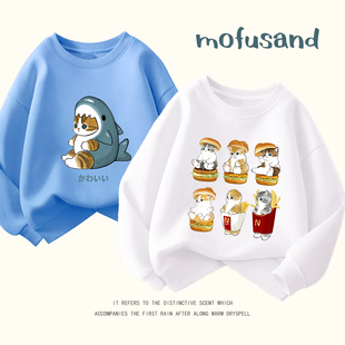 mofusand鲨鱼猫咪卫衣2025新款秋季纯棉长袖男女学生衣服猫福珊迪