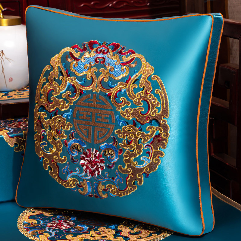 中式红木沙发抱枕实木沙发靠背垫