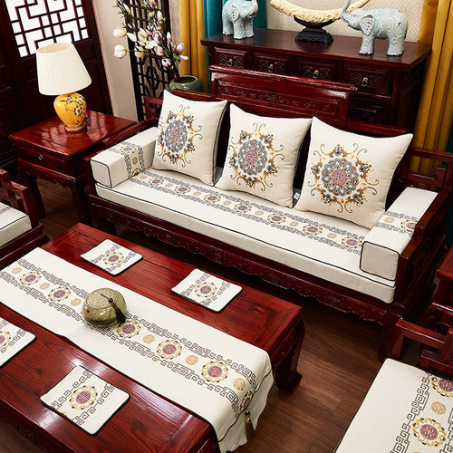 新中式风定制四季通用沙发坐垫