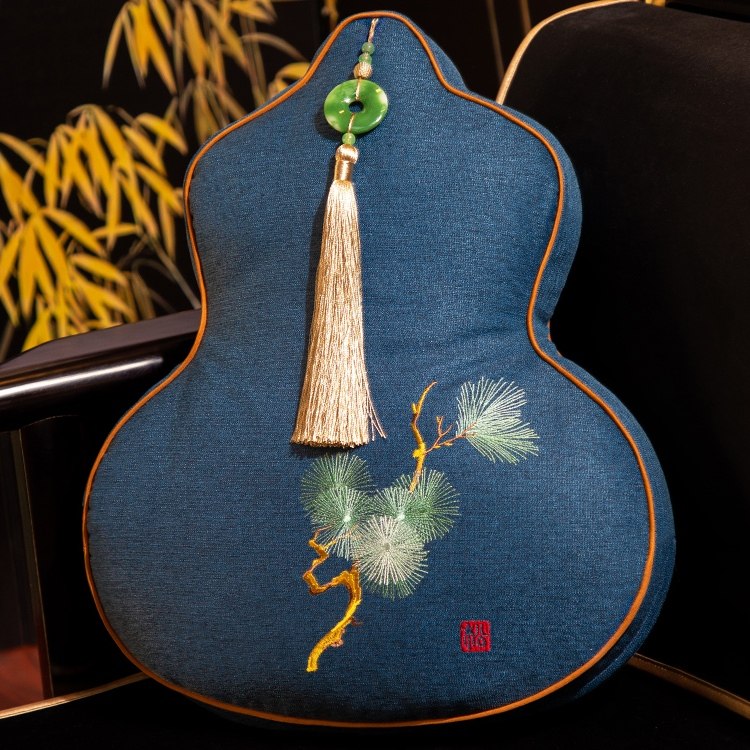 中古抱枕棉麻刺绣靠背