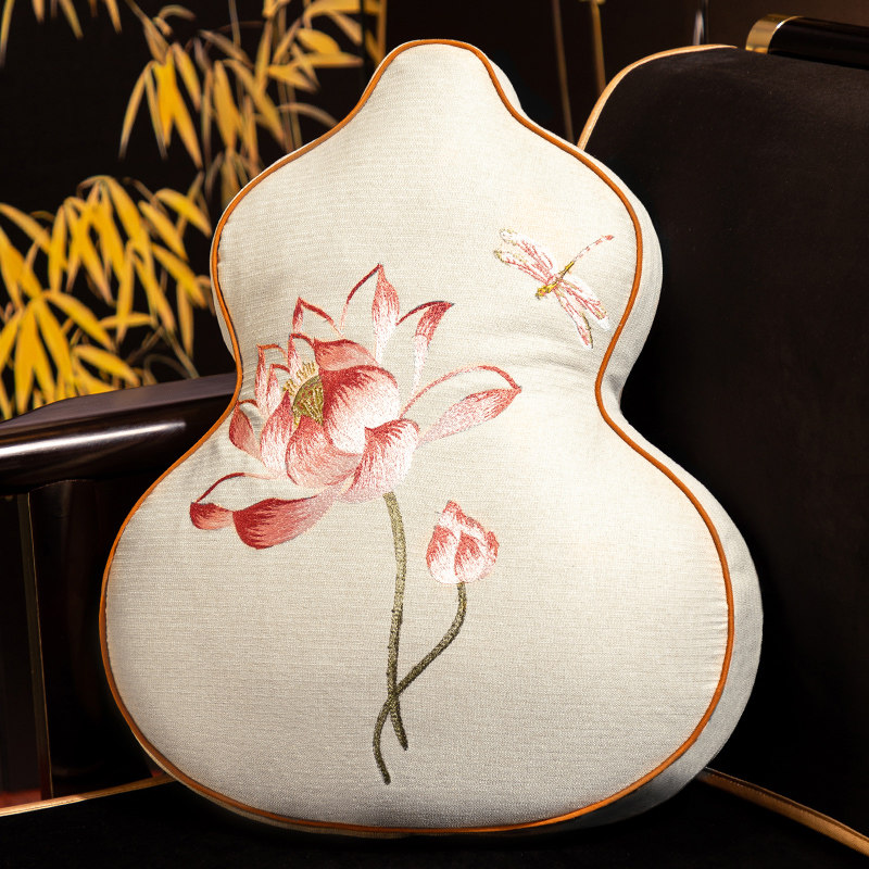 新中式抱枕靠枕葫芦腰靠午睡枕床头软包靠背沙发枕可拆洗中古定制,居家布艺,靠垫/抱枕,淘宝优惠券,粉丝福利购,淘宝优惠卷