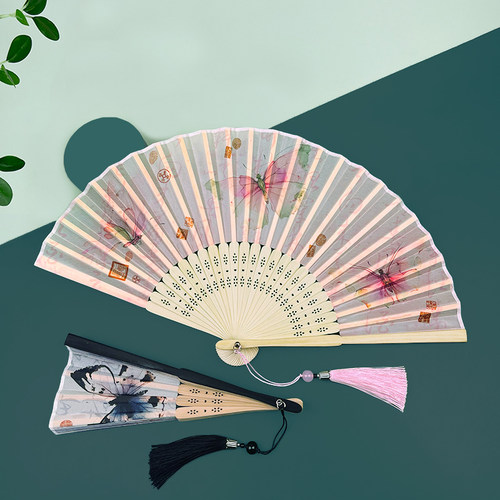 木木夕蝴蝶女生小巧扇子