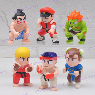 街头霸王 街霸 春丽 隆 肯 维加 布兰卡 6款Q版桌面摆件手办模型