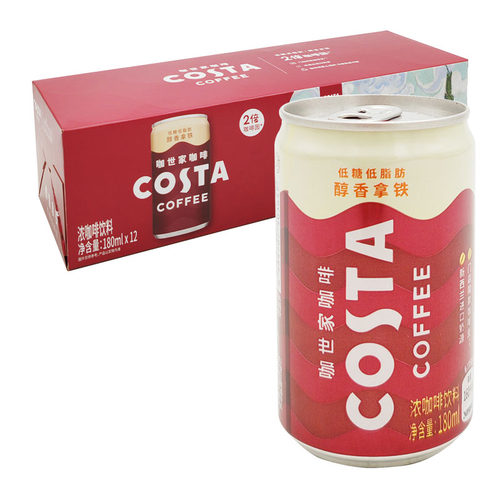 9月到期COSTA咖世家即饮咖啡美式醇香拿铁迷你罐装饮料180ml12罐