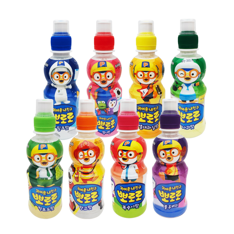 25年产 韩国进口 啵乐乐饮料 儿童饮品235ml*6瓶蓝莓蜜桃苹果味