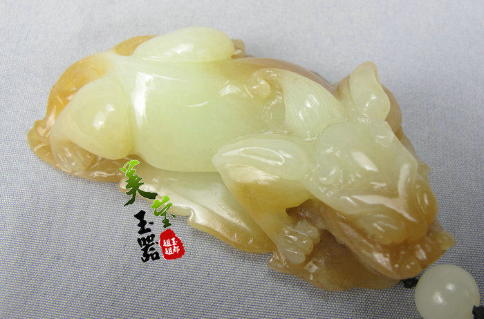 美莹玉器颈饰和田挂件天然岫玉石黄白老玉佩项吊坠貔貅证书LGJ11