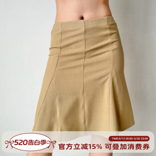 Go Girl Go 自制欧美风中腰鱼尾半身裙包臀裙女百搭显瘦A字裙