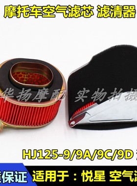 适用于豪爵悦星HJ125T-9/9A/9C/9D踏板摩托车 空气滤芯 空滤清器