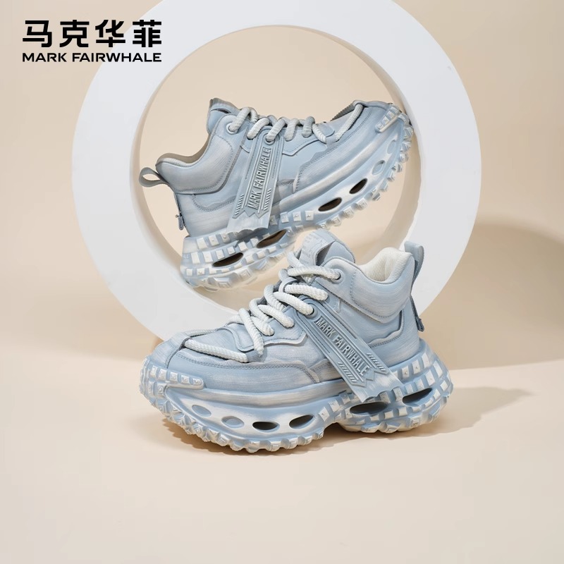 马克华菲女鞋2025新款情侣老爹鞋时尚厚底增高轮胎鞋休闲运动男鞋