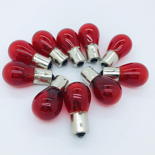 汽车灯泡PR21W 红色 12V高低偏脚12088刹车灯后雾灯泡适用萨博93