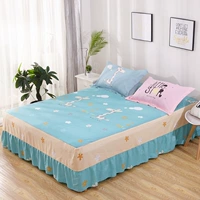 Váy ngủ màu cotton nguyên chất Khăn trải giường đơn mảnh Khăn trải giường bằng vải cotton trải giường 1,5m1,8m chống trượt bảo vệ - Váy Petti váy giường khách sạn