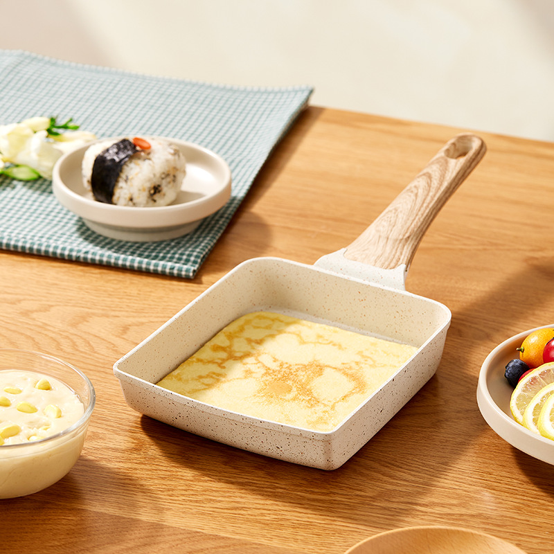 网易严选玉子烧锅日式方形家用平底锅不粘烧麦饭石小煎锅煎蛋神器