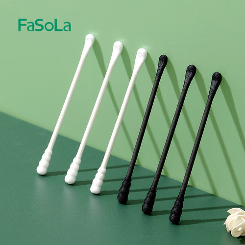 FaSoLa棉签掏耳朵棉棒挖耳勺专用清洁黑头一次性棉花棒大人家用