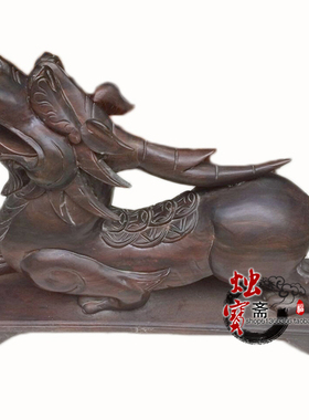 黑檀木貔貅80公分招财风水摆件