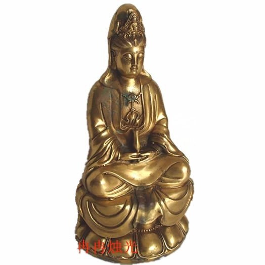 观世音菩萨纯铜质雕像莲花坐像