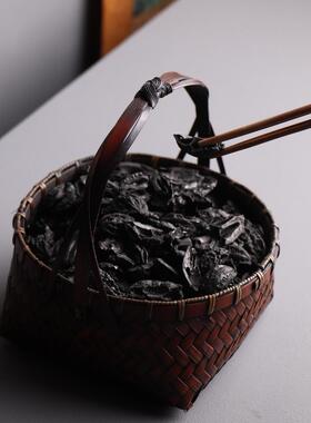 碳钵篓围炉煮茶竹编手工