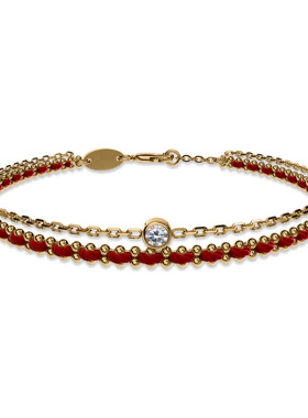 法式设计本命年双层红绳手链女轻奢高级设计感时尚百搭编制手饰品