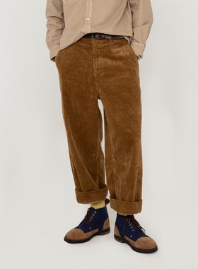 国棉壹厂美式灯芯绒裤子男女同款秋冬重磅纯棉大坑条宽松直筒长裤