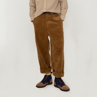 国棉壹厂美式灯芯绒裤子男女同款秋冬重磅纯棉大坑条宽松直筒长裤