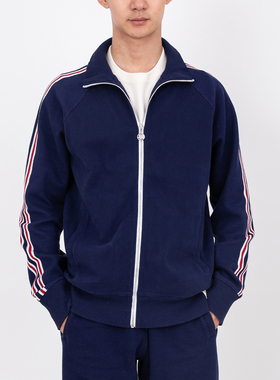 国棉壹厂六道杠运动卫衣外套男女款复古休闲纯棉拉链开衫春秋上衣