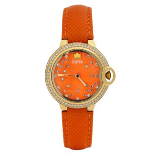 足金999黄金手表 女款石英表进口机芯防水腕表镶钻 女士金表 精钢