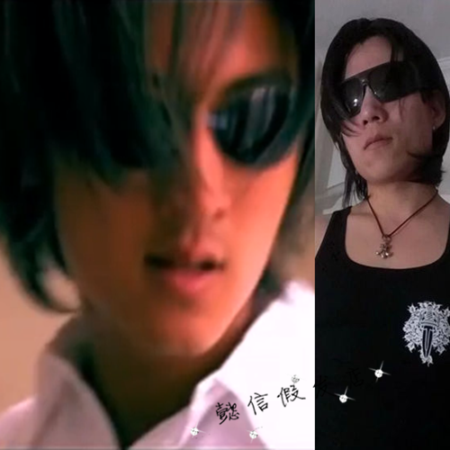 斜刘海帅哥复古风香港谢霆锋假发