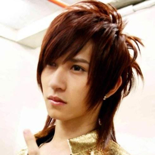 懿信96高温丝斜刘海时尚男非主流日系男生男士刘洲成男假发学生