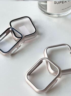 星光色保护硬壳适用苹果手表S10代AppleWatch98765SE半包全包防摔