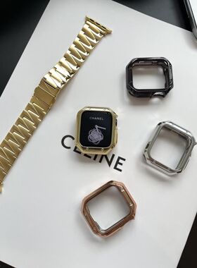 TPU电镀防摔保护软壳适用于苹果S11手表iWatchS1098SE3镂空保护套