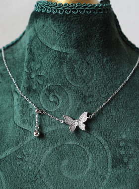 轻奢高品质气质日常百搭通勤甜美925通体银精致项链带证书