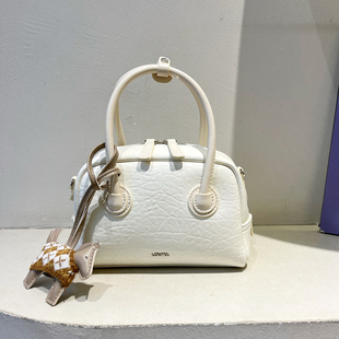 劳拉时黛荔枝纹保龄球包大容量手提包女2026新款高级感单肩斜挎包