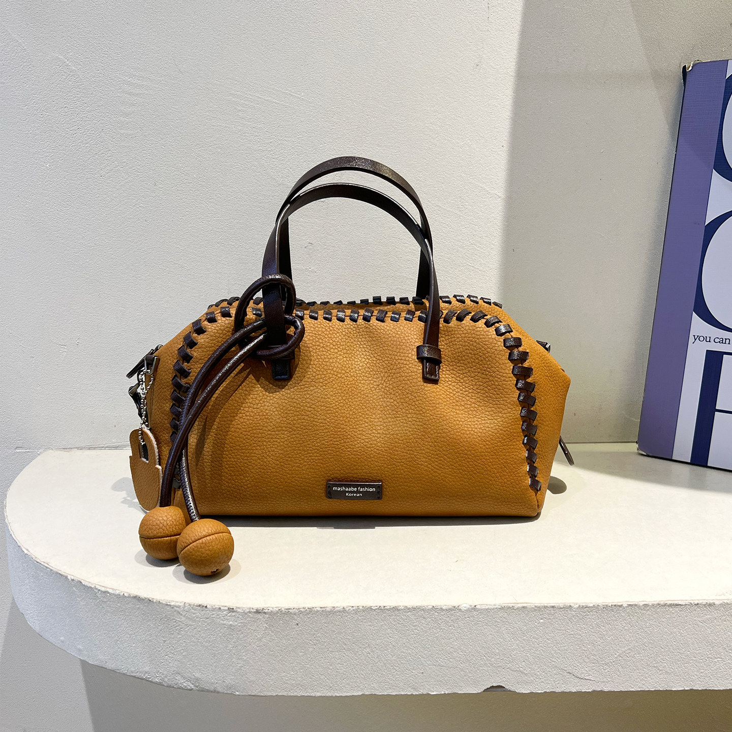 玛莎爱贝儿编织手提枕头包撞色保龄球包女2026新款时尚百搭斜挎包,箱包皮具/热销女包/男包,通用款女包,淘宝优惠券,粉丝福利购,淘宝优惠卷