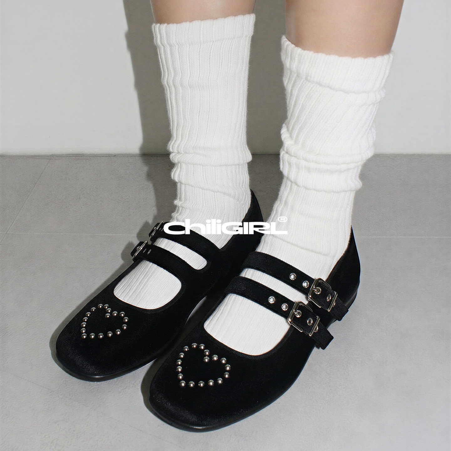 CHILIGIRL方头玛丽珍女黑色丝绒爱心双扣带珍珠芭蕾舞鞋百搭单鞋,女鞋,玛丽珍鞋,淘宝优惠券,粉丝福利购,淘宝优惠卷