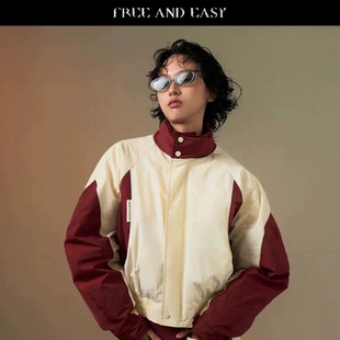 正品授权FAEfreeandeasy“有点机车耶”棒球服夹克羽绒短款女外套