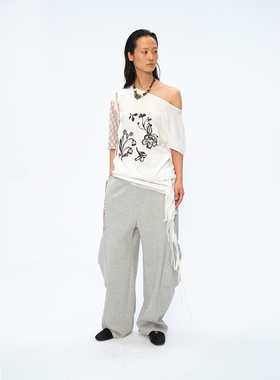 官方授权 SquareCircle方圆 宽松休闲大口袋低腰弯刀裤卫裤