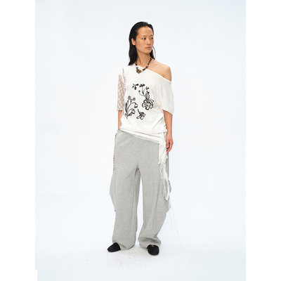 现货SquareCircle方圆低腰弯刀裤