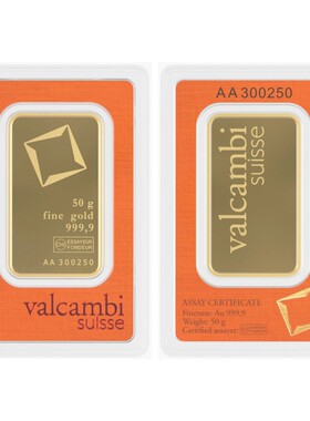 瑞士Valcambi 50g金条道具1:1复刻瑞士金条黄铜镀金金属摆件