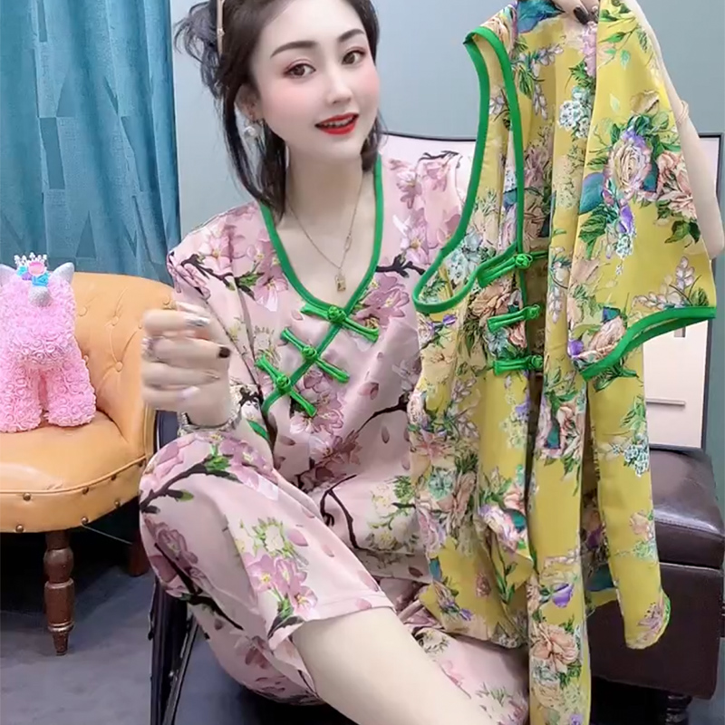 中国风盘扣家居服套装可外穿