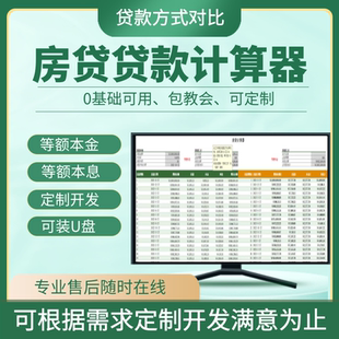 EXCEL表原创房贷计算器等额本金等额本息对比贷款可定制