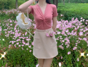 短款 高腰复古显瘦半身短裙 A字半身裙 秒杀 晚时光