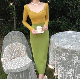 显瘦长袖 显白芥绿色V领女人味泡泡袖 T恤上 秒杀 晚时光