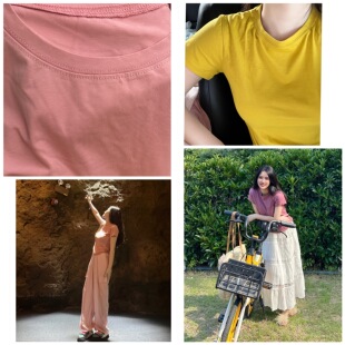 棉T恤 晚时光8.8 基础圆领减龄纯色短袖 无 宽松遮肉上衣 秒杀