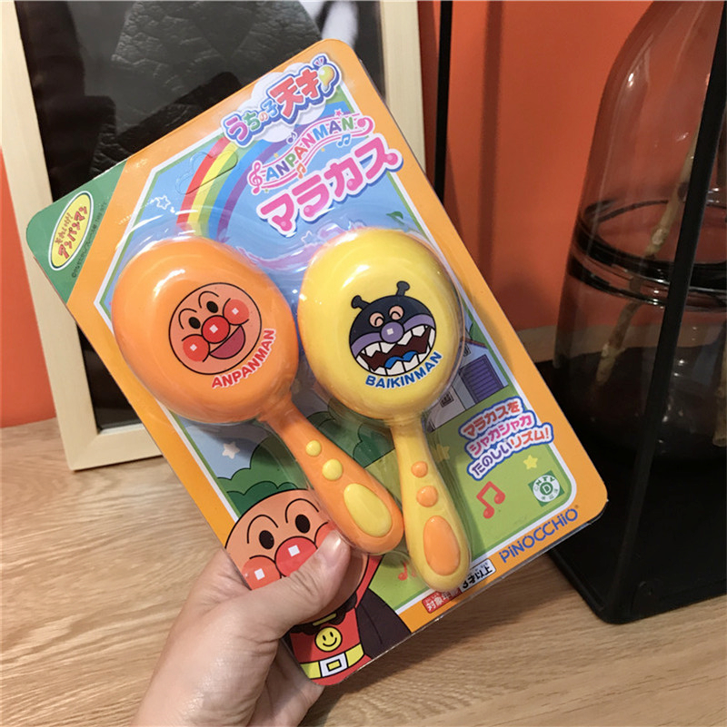 日本面包超人沙锤牙胶婴儿拨浪鼓
