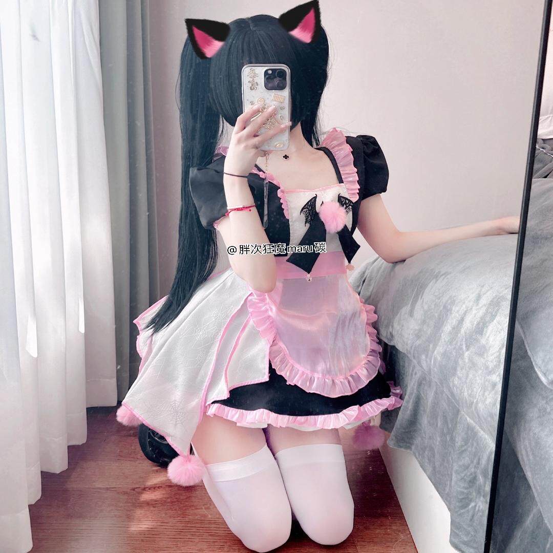 红桃恶魔。万圣节女仆装二次元黑粉打歌服女仆装洛丽塔公主裙